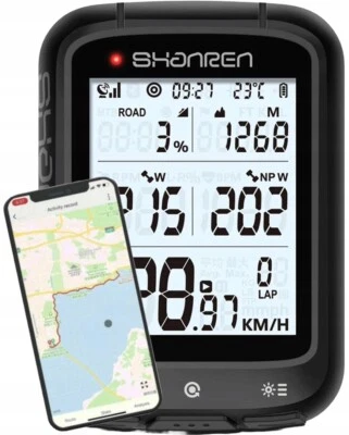 SHANREN MILES GPS-Fahrradcomputer BLE, ANT+ synchronisiert mit Fahrrad-Rücklicht - Bild 1 von 4