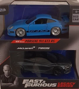 Jada, Fast and Furious, Porsche 911 GT3 RS & McLaren 720S, 1:32, 1/32 Model. - Picture 1 of 22