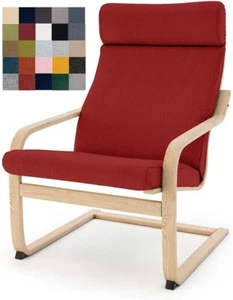 Multi Typ Sesselbezug passend für Ikea Poäng Sessel Baumwolle Kissen Design 1 ROT - Bild 1 von 3
