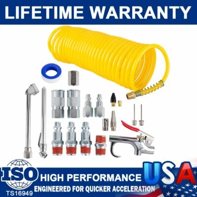 CARBOLE Hot Air Compressor Accessory Kit 1/4" NPT Air Tool Kit 25Ft Coil Hose-WYNNsky