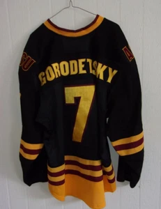 ARIZONA STATE Georgy Gorodetsky game-worn #7 black road jersey (2016-17 season) - Picture 1 of 9