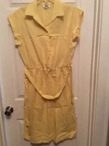 Vintage 80s Breli Originals Modest Yellow Belted Dress Women’s Sz 18 USA Made - Picture 1 of 3