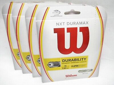 Lot Of 4 Sets: Wilson Nxt Duramax 15 (1.40) Natural Multifilament Tennis String • 78.87€