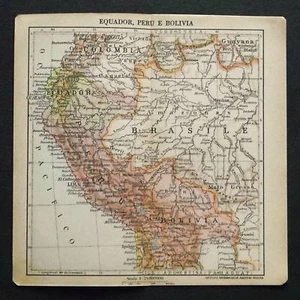 20. Jh. Geographische Gravur. Karte.ECUADOR-PERU-BOLIVIEN.. - Bild 1 von 1
