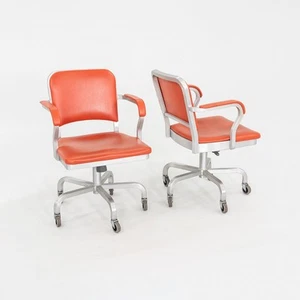 C. 2021 Jasper Morrison for Emeco Navy Officer Desk Chair Orange Vinyl 19x Avail - Bild 1 von 12