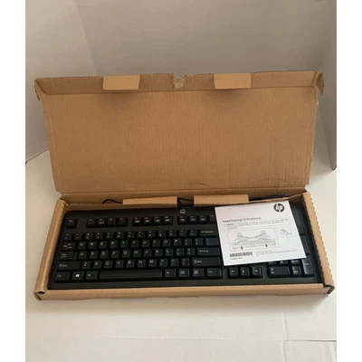 HP Wired PS/2 KB ME US Windows Keyboard Black 672646-003 KB-1156 New - Image 1 of 4
