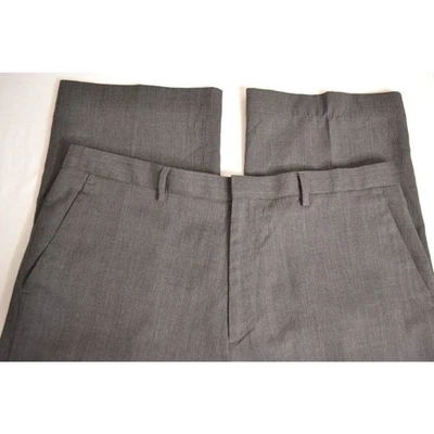 Pantalones de vestir para hombre Calvin Klein 38x32 gris mezcla de lana tiro alto frente plano Foto 1 de 4