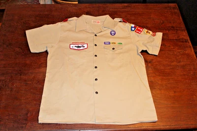 Camisa para hombre Boy Scouts of America BSA tostada X-grande XL 100 % algodón parches cosidos Foto 1 de 4