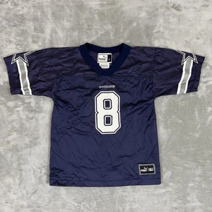 Camiseta de los Dallas Cowboys Juvenil Grande Azul NFL Fútbol Troy Aikman 8 Puma Nylon - Imagen 1 de 7