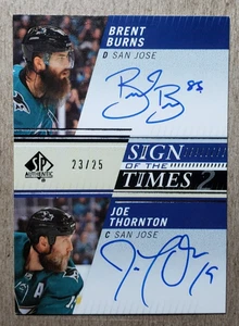2019-20 SP Authentic Sign of the Times Joe Thornton & Brent Burns Auto /25 - Picture 1 of 2