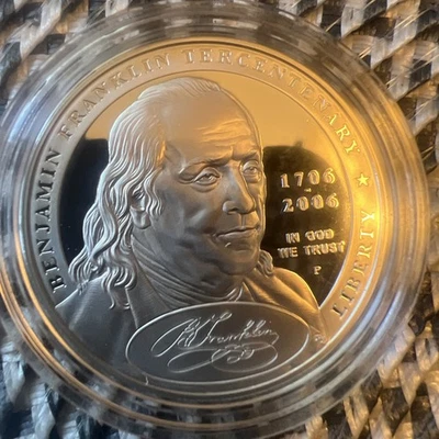 2006 BENJAMIN FRANKLIN (FOUNDING FATHER) UNC / SILVER DOLLAR / NICE TONING / WOW - Image 1 of 4