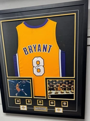 Kobe Bryant #8LED Signed Championship Rings Framed Lakers Jersey PSA COA - Image 1 of 4