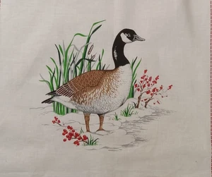 Vintage ~ Cranston ~ "A Wildlife Christmas" ~ "Kanadische Gans" ~ Baumwollstoff ~ 14"x12" - Bild 1 von 4
