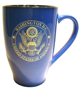 New~Vint~WASHINGTON UNITED STATES of AMERICA~Seal~STONEWARE~5.5"x3.75"~Blue Mug - Picture 1 of 9