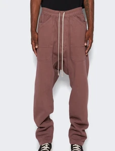 NWT Rick Owens DRKSHDW Classic Cargo Drawstring Sweatpants Mauve L - Picture 1 of 9