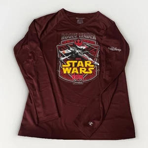 Champion Run Disneyland Tee Unisex Star Wars 10k 2016 L. Sleeve Pullover Burgund - Picture 1 of 5
