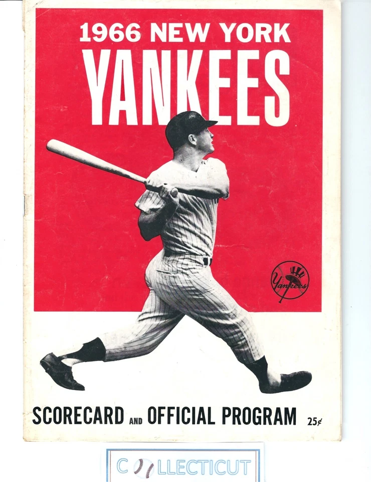 1966 New York Yankees Scorecard and Official Program vsINDIANS - Image 1 of 4
