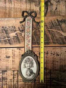 Vintage Messing hängend oval Wandrahmen Band Messing Schleife Wohndeko - Bild 1 von 10
