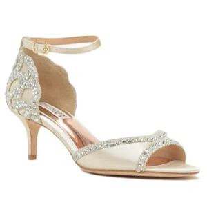 Badgley Mischka Gillian Damen-Abendschuh mit Knöchelriemen Strass Hochzeit 8,5 - Bild 1 von 14
