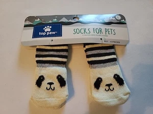Top Paw Socks for Pets size LARGE Panda With No-slip Grips - Picture 1 of 2