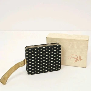 Vintage Rountowner Set von Zell Makeup + Zigarettenetui Clutch schwarz gold Punkte - Bild 1 von 13