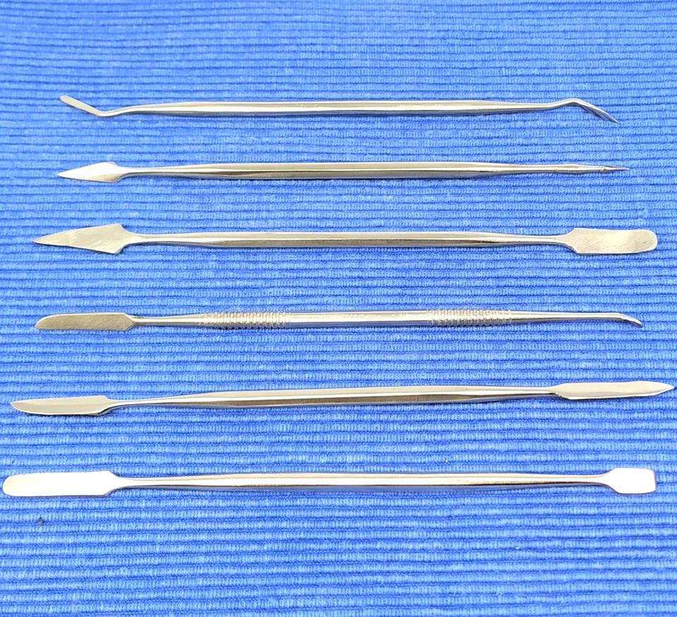 Modellierset Werkzeug Edelstahl 6-teilig Modellbau Ton Gips Wachs Spatel Messer - Bild 1 von 1