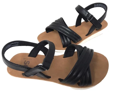SO Youth Girl's Maude Comfort Criss Cross Dress Sandals Black Size:3 117S - Image 1 of 4