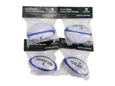 Job Lots Gilbert Rugby Mini Stress Ball, Mini Stress Balls, Blue, New, X4 Pcs