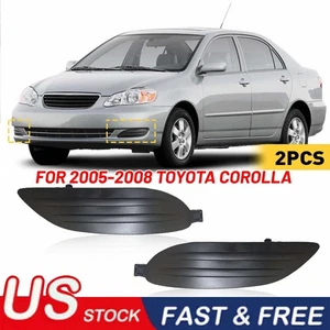 Fit for 05-08 Toyota Corolla Fog Lamp Light Cover W/o Hole Left & Right Pair Set - Picture 1 of 9