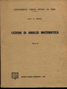 LEZIONI DI ANALISI MATEMATICA PARTE II SCOLASTICA USATA G. PRODI - Picture 1 of 2