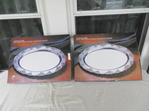 2X~Godinger Silver Art Co Silverplate Oval Serving Trays +Grape Border 17" x 13" - Picture 1 of 10