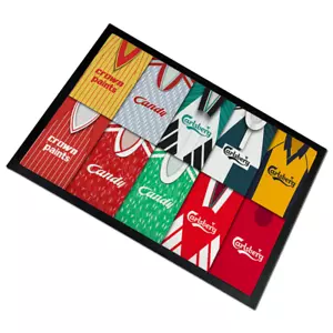 Liverpool Classic Kits Montage Door Floor Mat Retro Kits Man Cave Fans Gift - Picture 1 of 1