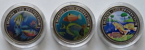 Liberia, Republik, 3 x 1 Dollar 1996, 1997, 1999 Marine Life Protection, - Picture 1 of 2