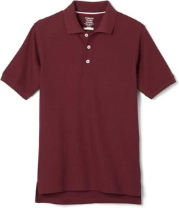 French Toast Boys' Short Sleeve Pique Polo Uniform Shirt (Std & Husky) Burgundy - Picture 1 of 4