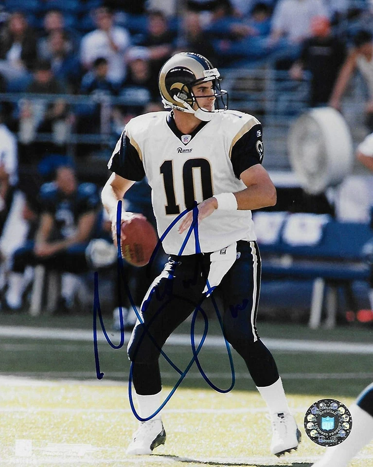 Foto firmada autografiada por Marc Bulger de los St Louis Rams fútbol 8x10 certificado de autenticidad... Foto 1 de 1