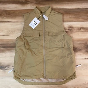 Selected Homme Vest Jacket 40R Medium Khaki Puffer Nylon Stretch Safari $139 - Picture 1 of 12