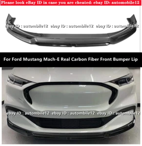 For Ford Mustang Mach-E Real Carbon Fiber Front Bumper Lip Kits Spoiler Splitter - Bild 1 von 7