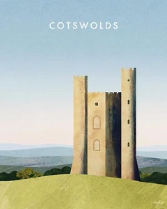 Henry Rivers - Cotswolds, Torre de Broadway Ilustración Lona Impresión Arte en Pared - Imagen 1 de 3