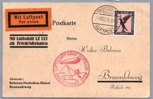 DR Zeppelin Luftpost Postkarte Orientfahrt 1929 - Bild 1 von 2
