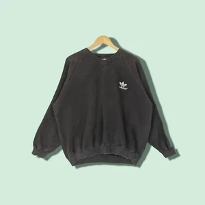 Vintage 90's ADIDAS Trefoil Oversize Jumper Sweatshirt Made In Canada - Picture 1 of 11