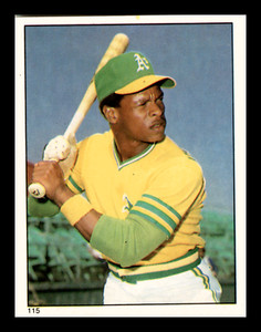 1981 Topps Stickers Rickey Henderson HOF 2nd Year #115 Near Mint NM