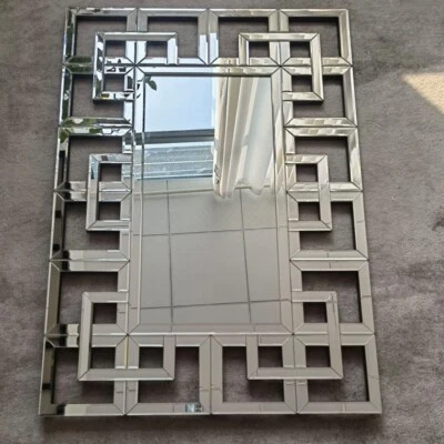 Hängespiegel Wandspiegel Flurspiegel Deko 100x70cm Badspiegel Luxus in Rechteck  - Bild 1 von 4