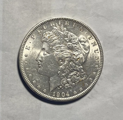 1904 AU+ Morgan Silver Dollar Cover