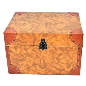Wooden Box, Leather Coated Storage Box for Home Decor, Best Gift Item forStorage - Picture 1 of 2