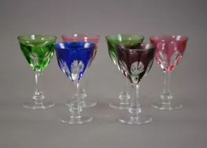 Moser - Cordial - Lady Hamilton, Harlequin Cut to Clear, 3 1/2" (6) - Picture 1 of 6