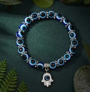 🧿Turkish Evil Eye Blue Bracelet Bead Zircon Men’s Woman’s Bracelet Gift - Picture 1 of 4