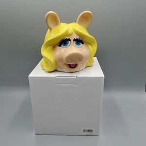 Muppets Miss Piggy Coin Bank Disney Ceramic Money Box Head Shaped Blonde Pig NIB - Picture 1 of 8