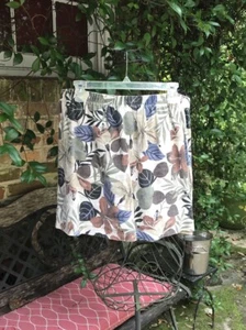 Hot Cotton Marc Ware- BEIGE/ BROWN PRINT SHORT LINEN SKIRT- Size XL- GUC - Picture 1 of 6