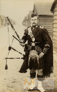 United Kingdom military music Piper 93rd regiment Bagpipes Old Photo FGOS 1890 - Bild 1 von 3