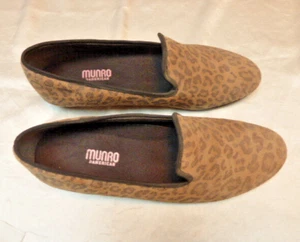 MUNRO Jerrie LEOPARD Suede LOAFER Shoes Size 10.5 USA Removable INSOLES With BOX - Picture 1 of 6